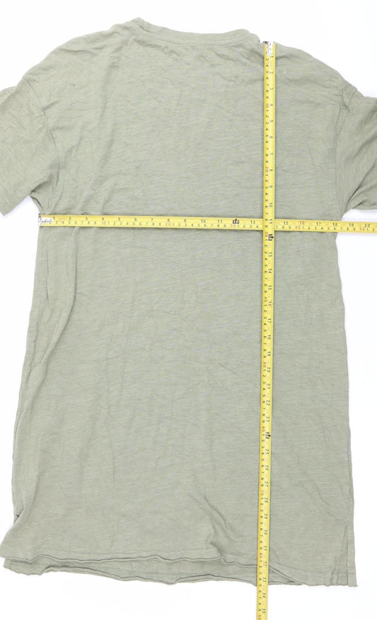 Pull&Bear Women’s Green Cotton Short Sleeve T-Shirt Dress Size 12
