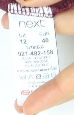 Next Womens Red Floral Knee Length A-Line Dress Size 12