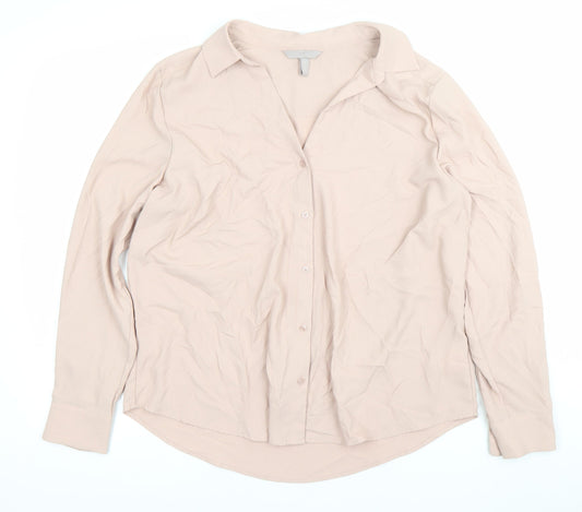 Womens UK Size 18 H&M Beige Basic Button-Up
