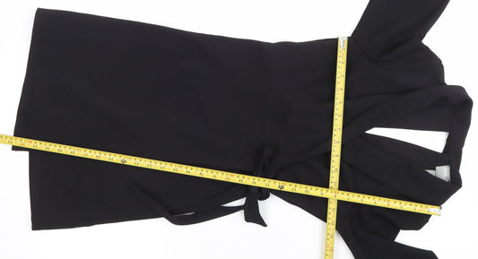 ASOS Women’s Black Wrap Dress Size 8 Kimono Sleeve Belted