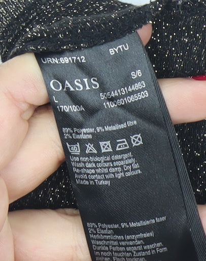 Womens UK Size 10 Oasis Black Basic Tank