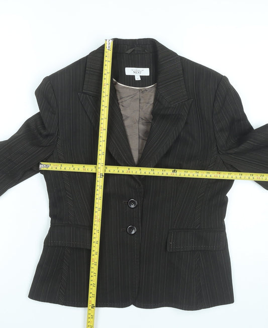 Next Womens Black Pinstripe Blazer Size 12 Tailored Jacket