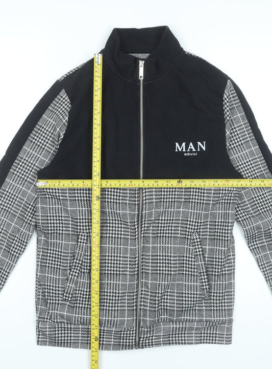 Mens UK Size S boohooMAN Multicoloured Full Zip Sweatshirt