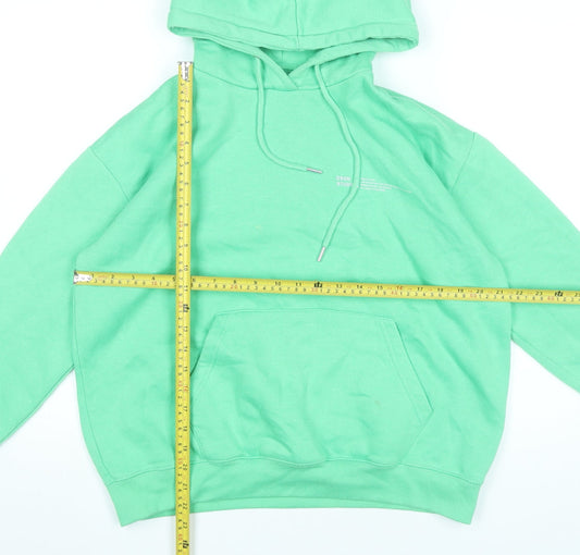 Boohoo Women’s Green Pullover Hoodie Small Regular Fit Cotton Blend