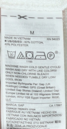 GAP Women’s White Pullover Sweatshirt M Raglan Crew Neck Cotton Blend