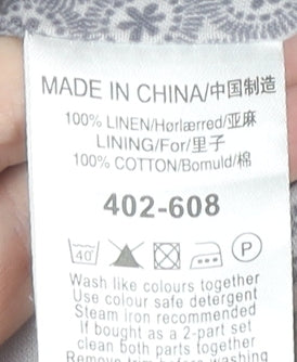 Next Womens Grey Linen Suit Waistcoat Size 10 Lined Business Casual