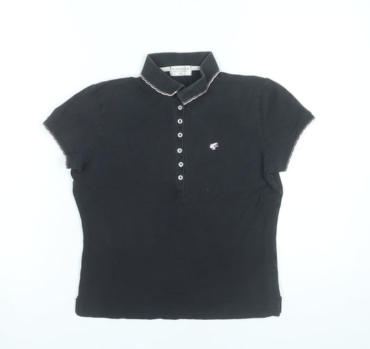 Giordano Women’s Black Polo Shirt M Cotton Stretch Casual
