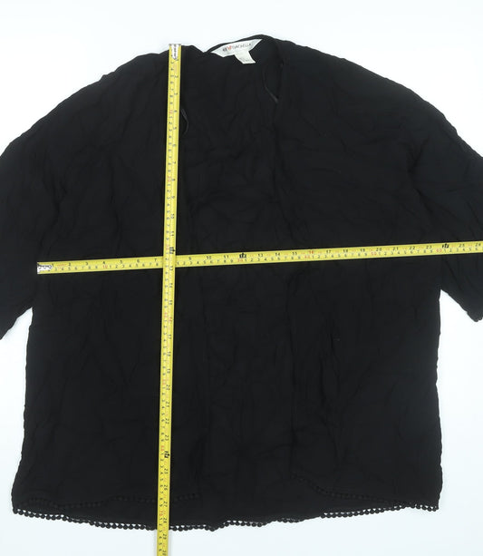 Womens UK Size S H&M Black Kimono Blouse