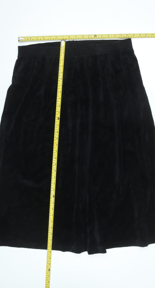 Damart Women’s Plus Size 22 Black A-Line Velvet Knee Skirt