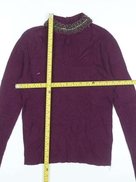 Womens UK Size 8 Oasis Purple Pullover Jumper