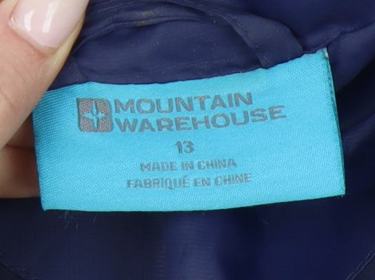 Additional view of Mountain Warehouse boys’ blue 13 years puffer jacket lightweight quilted zip coat