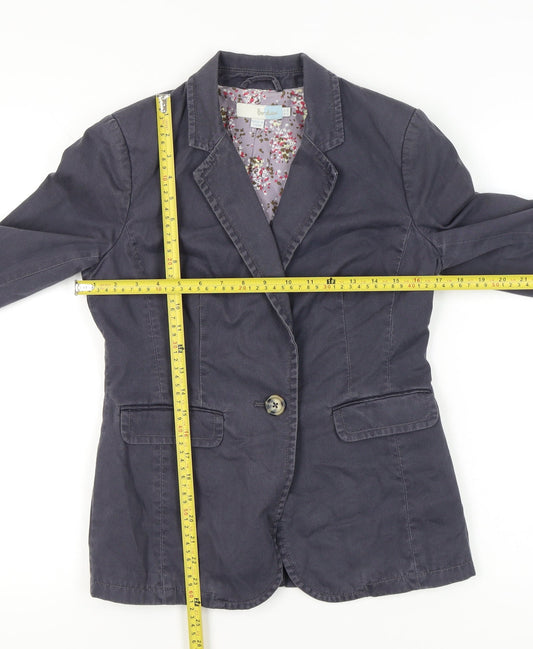 Boden Women's Blue Cotton Blazer Jacket Size 8 UK Smart Casual