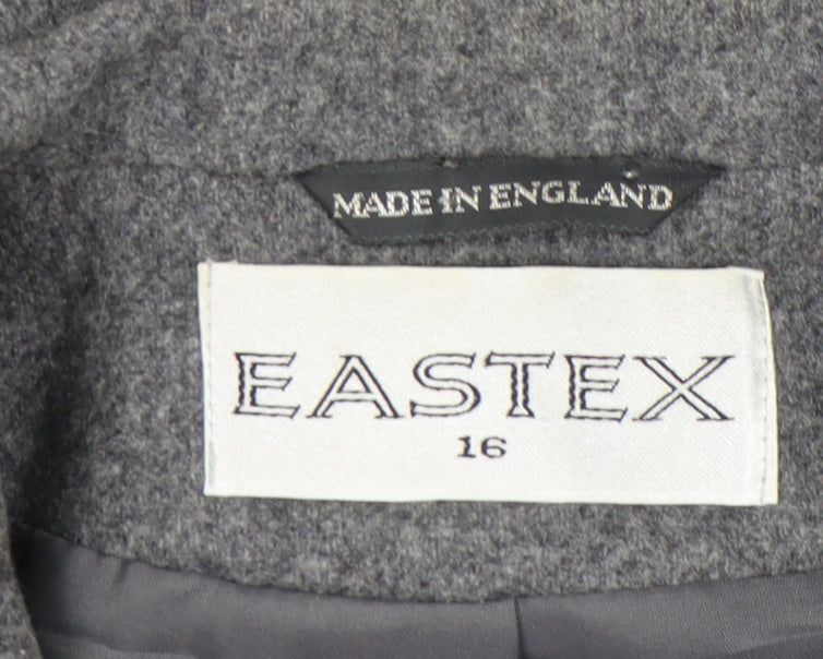 Eastex Women’s Grey Wool Blazer Size 16 Classic Work Jacket