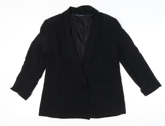 Additional front view of French Connection Women's Black Shawl Collar Blazer, size 14