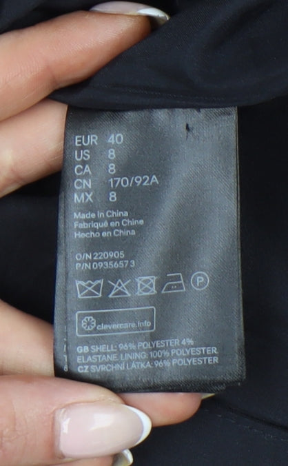 H&M Womens Black UK 12 Double-Breasted Blazer Jacket