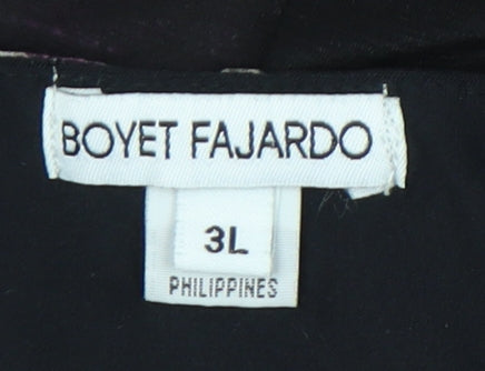 Boyet Fajardo Womens 3XL Multicoloured Tunic Blouse Scoop Neck