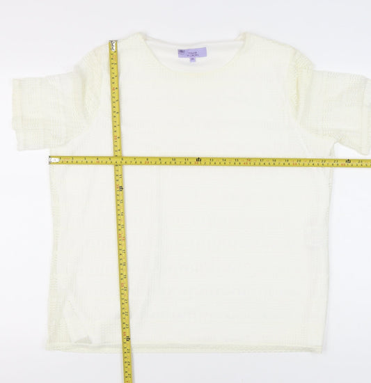 Womens UK Size 20 Honor Millburn Ivory Basic T-Shirt