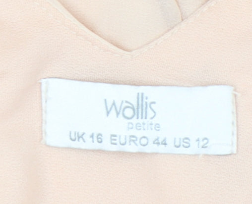 Womens UK Size 16 Wallis Beige Tunic Blouse
