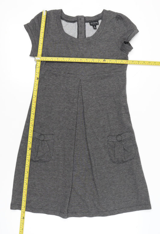 En Focus Studio Women’s Grey A-Line Knee Length Dress Size 8