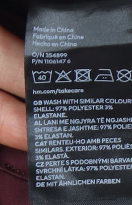 H&M Women Red Short Pencil Skirt Size 10 Polyester Stretch