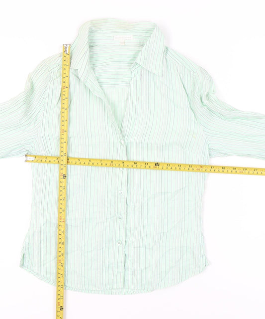 Austin Reed Women’s Green Striped Button-Up Shirt Size 10