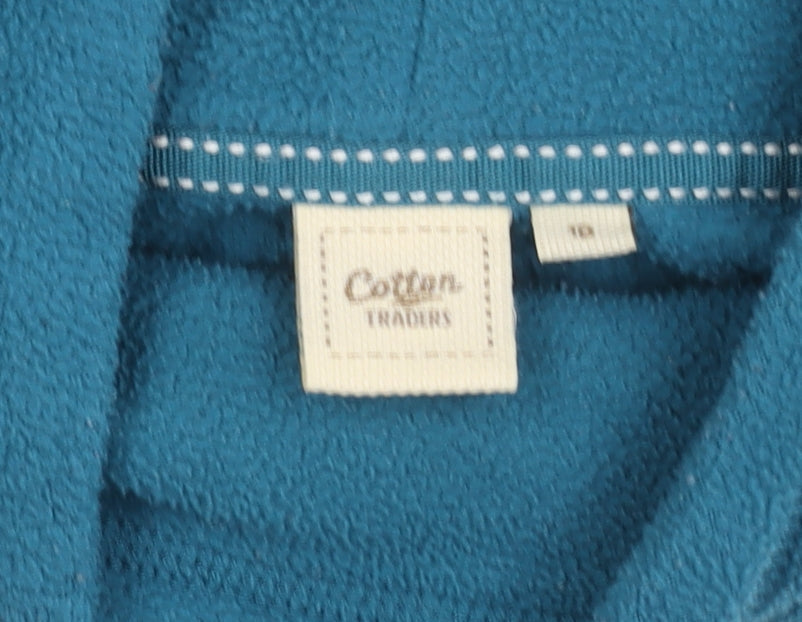 Cotton Traders Women’s Blue Fleece Pullover Sweatshirt Size 10