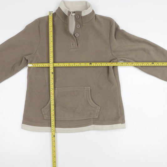 Womens UK Size 12 Marks and Spencer Brown Henley Sweatshirt