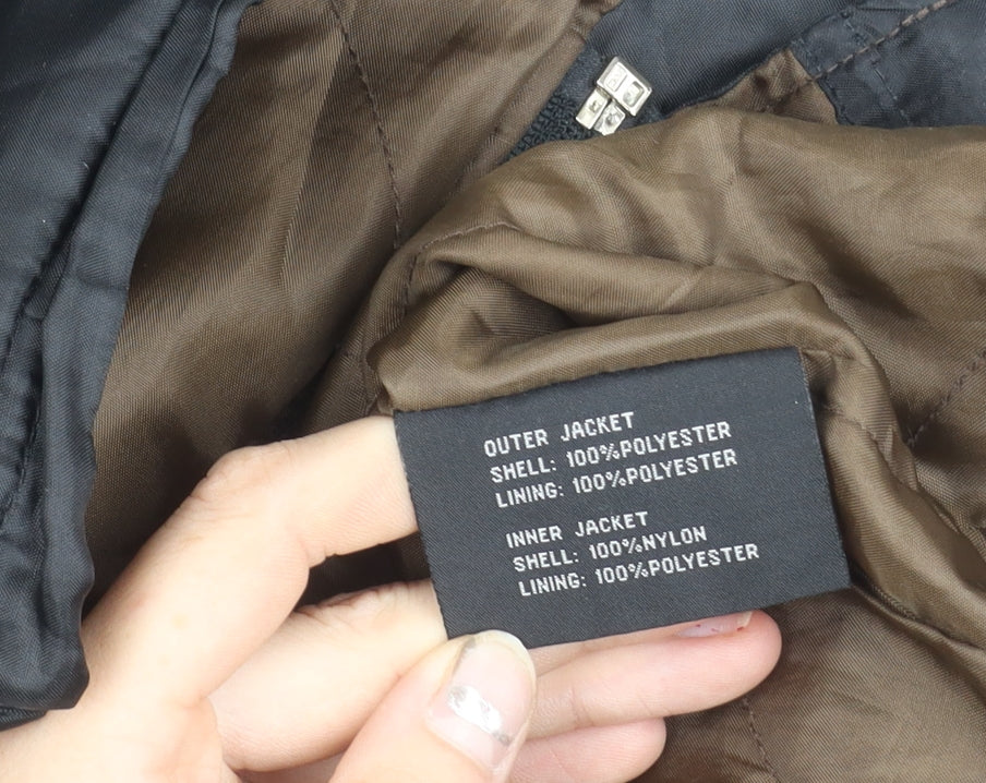 Mens UK Size M Defined Black Basic Jacket