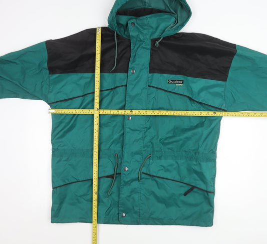 Mens UK Size M Outdoor Scene Green Rain Coat
