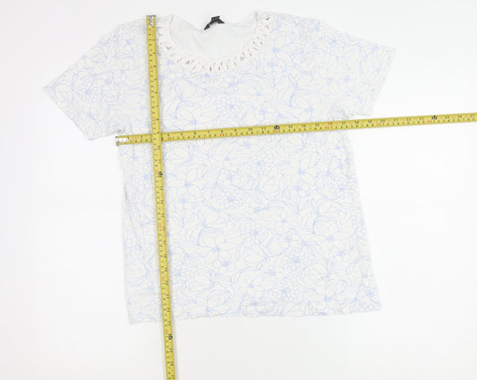 Womens UK Size 10 Spirit Ivory Basic T-Shirt