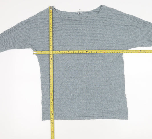 Jigsaw Womens Grey Boat Neck Knit Jumper Size S Long Sleeve