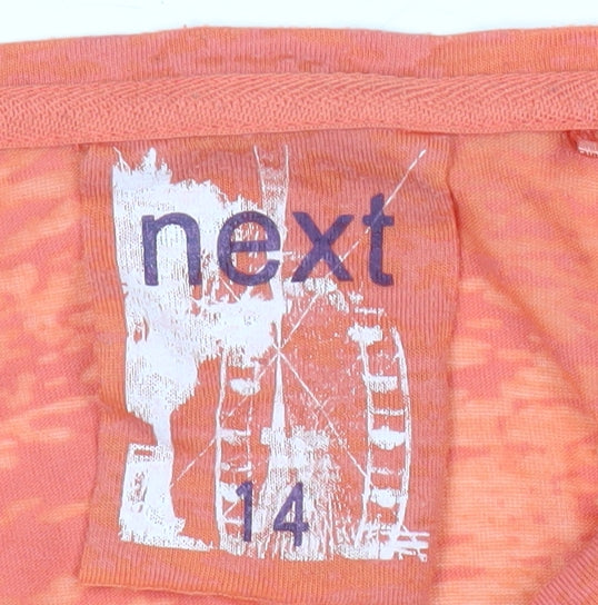 Womens UK Size 14 NEXT Orange Basic T-Shirt