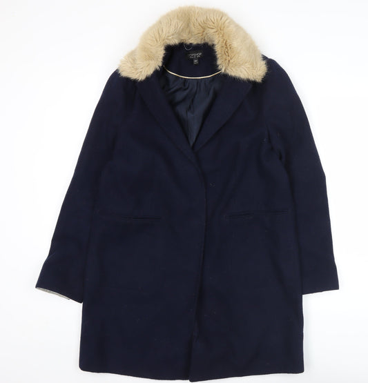 Womens UK Size 10 Topshop Blue Overcoat