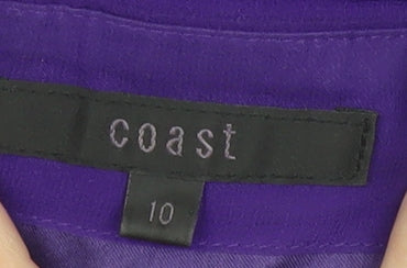 Coast Women's Purple Silk Strapless Hi-Low Cocktail Dress Size 10
