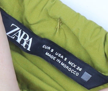 Womens UK Size S Zara Green Tunic Blouse