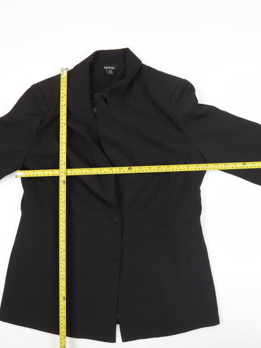 Boohoo Womens Black Size 12 Blazer Jacket Tailored Workwear
