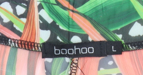 Boohoo Womens Multicoloured Tropical Culotte Shorts Size L