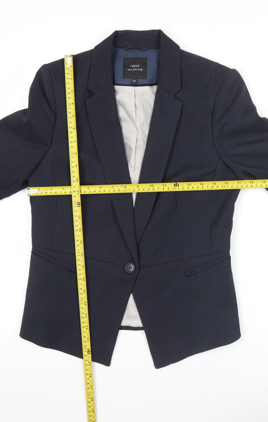 Next Women’s Blue Tailored Blazer Size 12 Slim Fit Jacket
