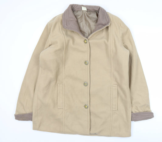 Gabriella Vicenza Womens Beige Coat Size 16/18 Classic Overcoat