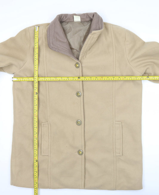 Gabriella Vicenza Womens Beige Coat Size 16/18 Classic Overcoat