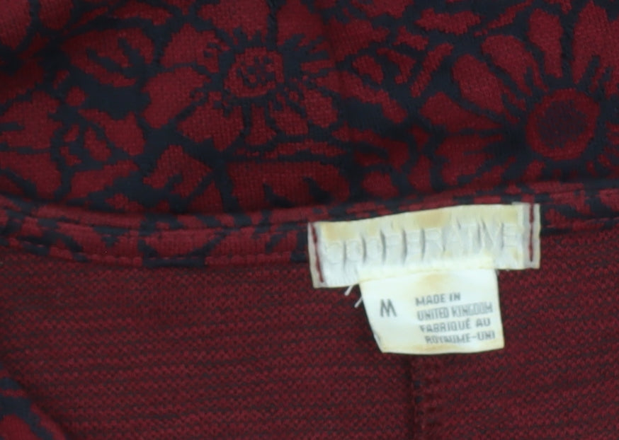 Brand and care label for Cooperative Women’s Red Floral Shift Dress M Knee Length Cotton