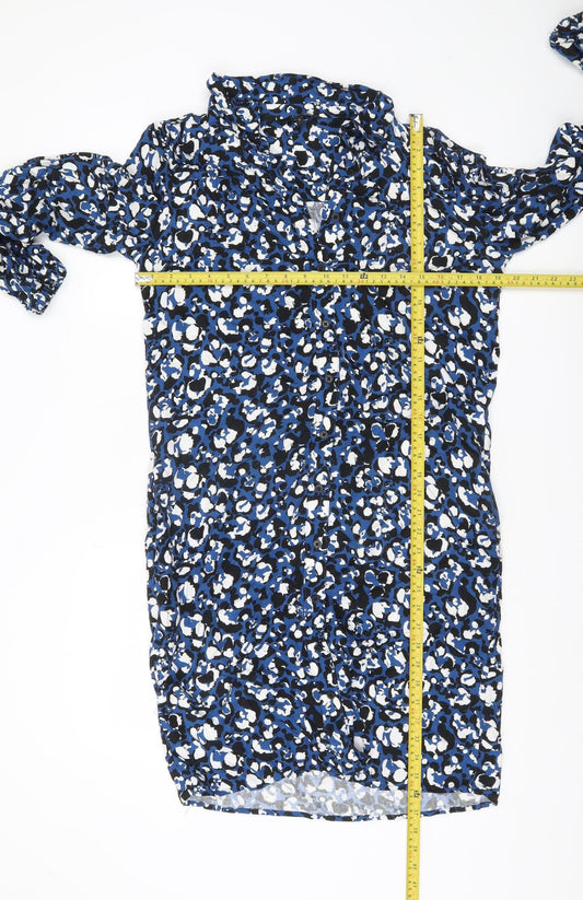 Next Women’s Blue Animal Print Shirt Dress Size 8 Viscose