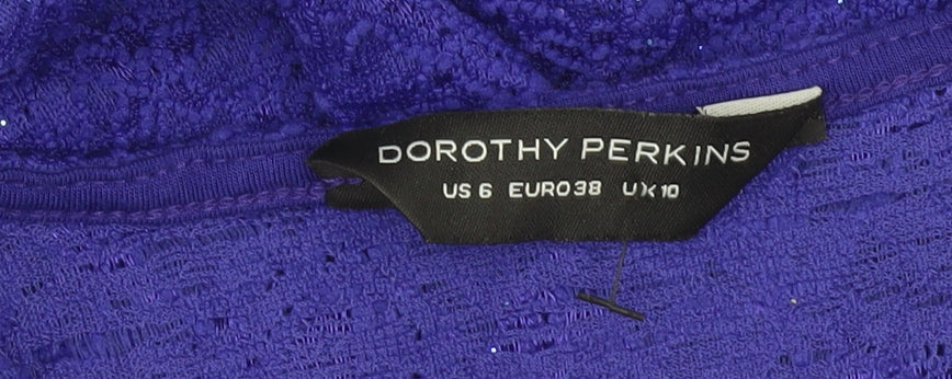 Womens UK Size 10 Dorothy Perkins Purple Basic T-Shirt
