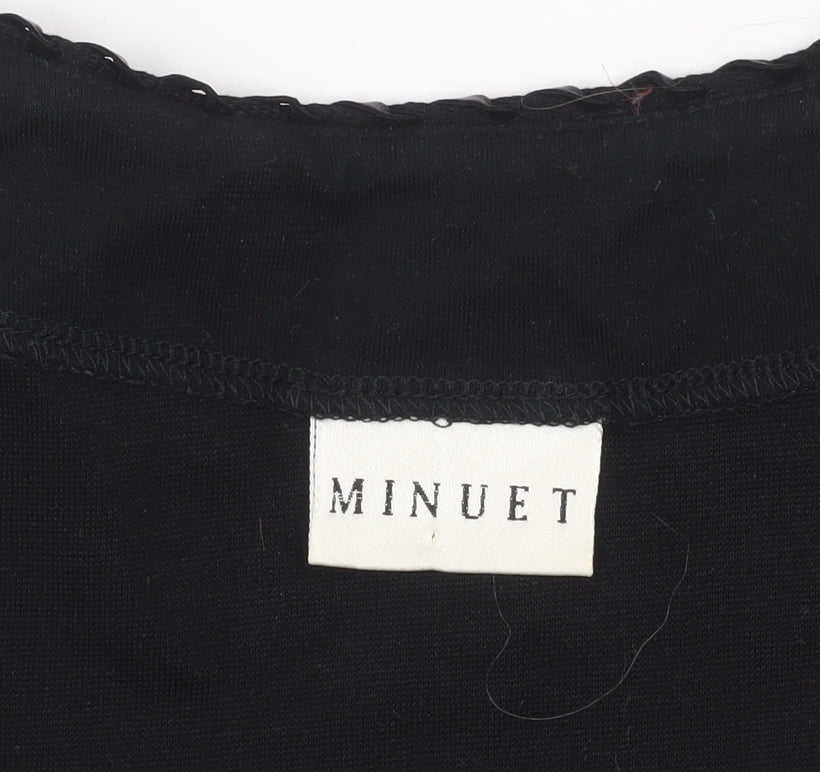 Womens UK Size 12 Minuet Black Basic Blouse