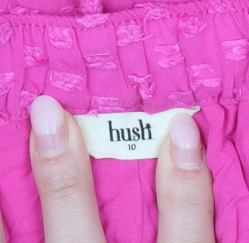 Hush Women’s Pink Size 10 Midi Peasant Skirt Bohemian Viscose