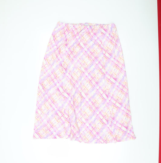 Additional front view of Cotswold Collections women’s multicoloured plaid a-line skirt m
