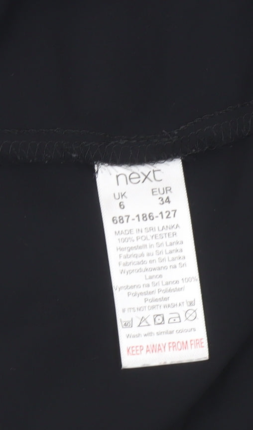 Womens UK Size 6 NEXT Black Basic Blouse