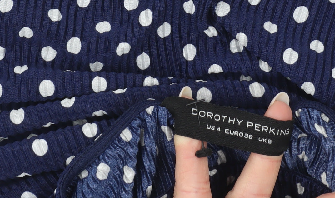 Womens UK Size 8 Dorothy Perkins Blue Tunic Blouse