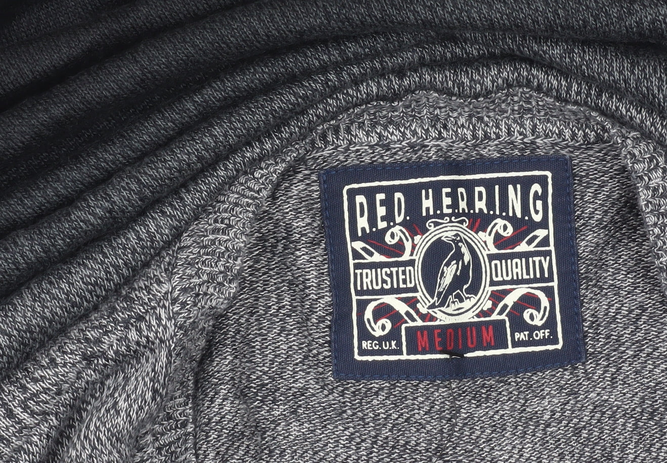 Red Herring Men’s Grey Ombre Knit Jumper Medium Crew Neck Pullover