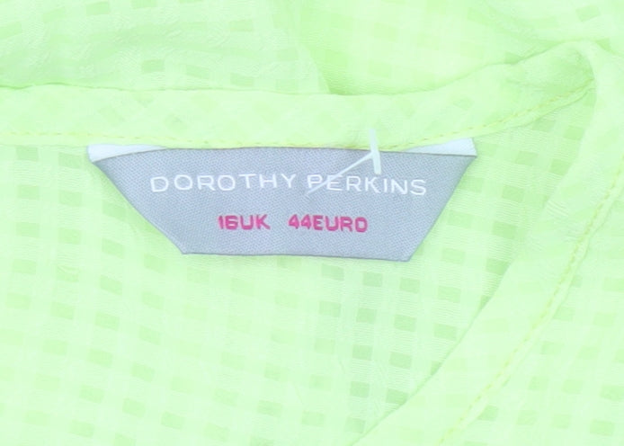 Womens UK Size 16 Dorothy Perkins Yellow Basic T-Shirt